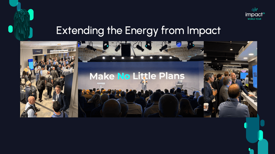 Slide showing images from Impact 2025