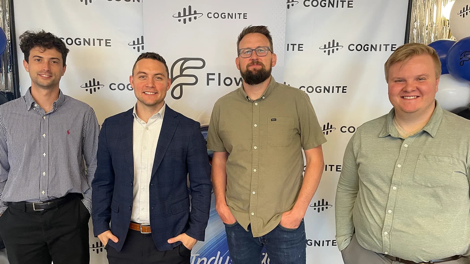 From left to right: Liam Mohan, Software Developer; Tyler Harbert, Group Manager of Industrial AI, Rovisys; Lee Smith, AWS Partner Business Development, Cognite; and Matthew Bischof, Lead Software Engineer, Rovisys